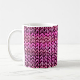 the texture of the knitted fabric with striped pat coffee mug