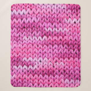 the texture of the knitted fabric with striped pat sherpa blanket