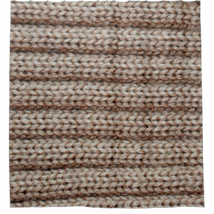 the texture of the plain knitted fabric , brown shower curtain