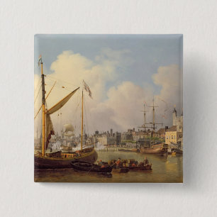 The Thames and the Tower of London supposedly on t 15 Cm Square Badge