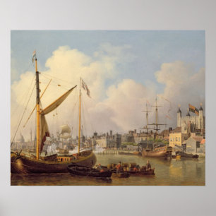 The Thames and the Tower of London supposedly on t Poster