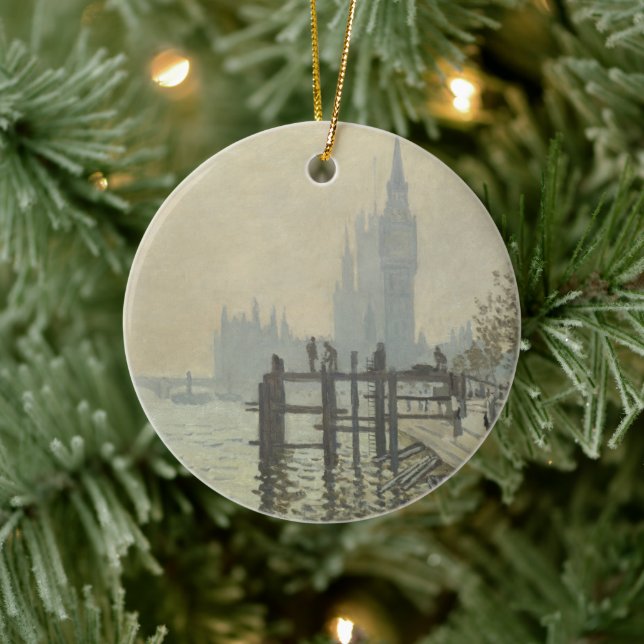 The Thames Below Westminster by Claude Monet Ceramic Tree Decoration (Tree)
