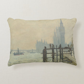 The Thames Below Westminster by Claude Monet Decorative Cushion
