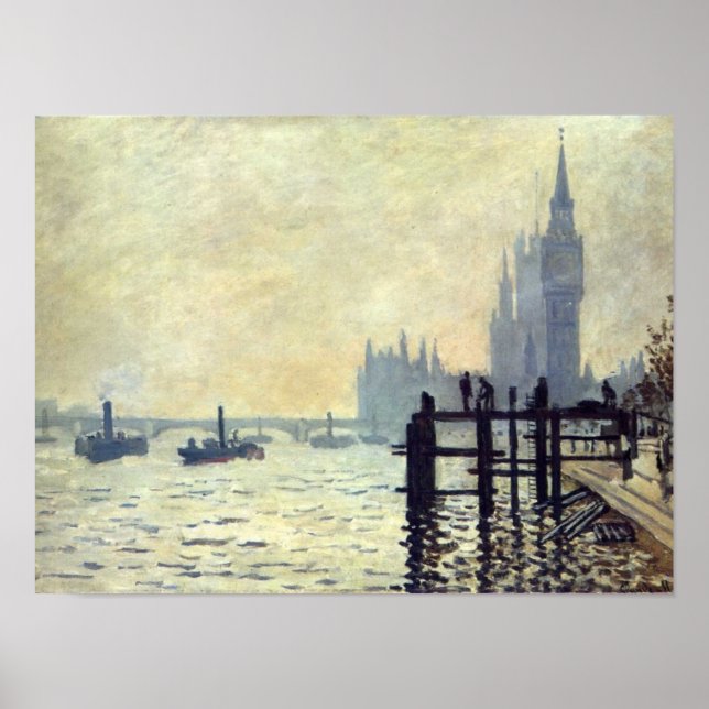 The Thames below Westminster - Claude Monet Poster (Front)