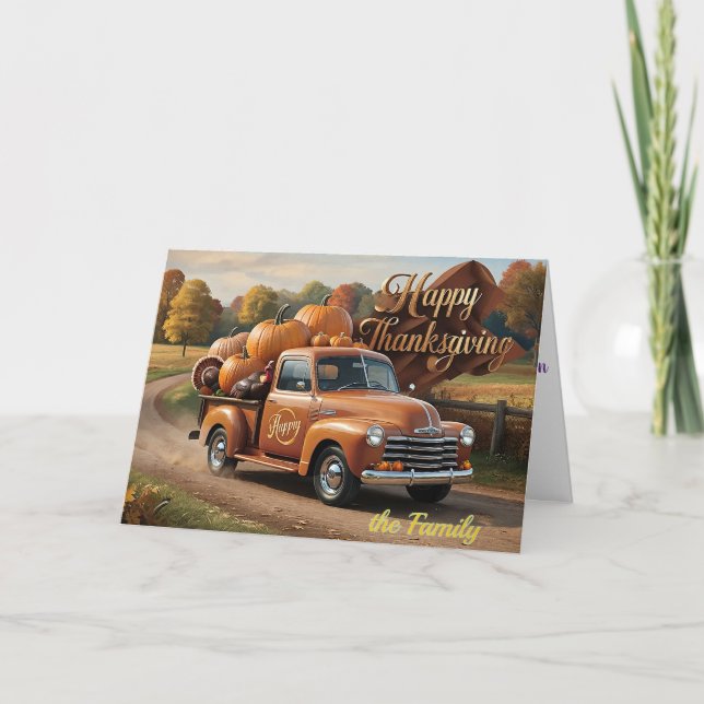 The Thanksgiving Harvest Truck Holiday Card (Front)
