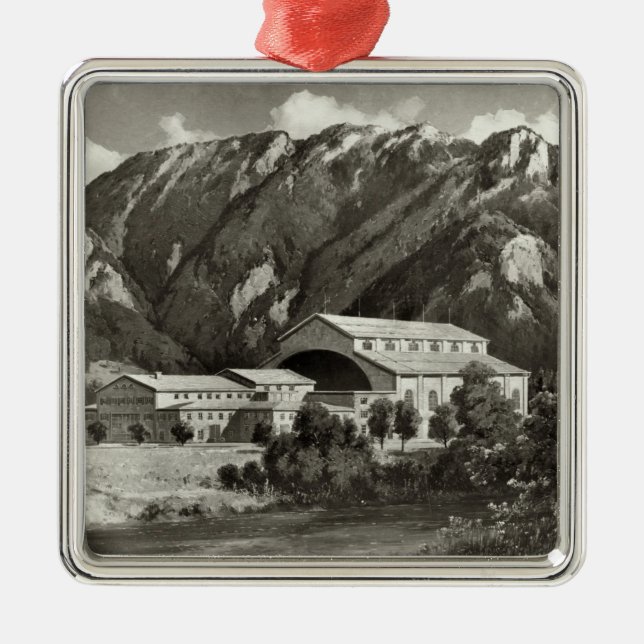 The Theatre at Oberammergau, 1930 Metal Tree Decoration (Front)