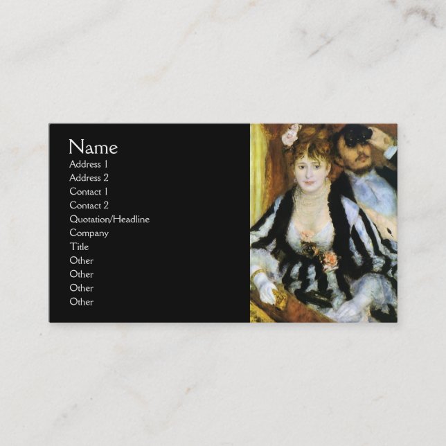 The Theatre Box by Renoir Business Card (Front)