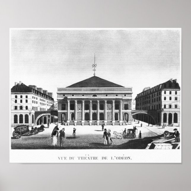 The Theatre de l'Odeon, c.1830 Poster (Front)