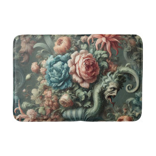 The Theatrics of Thirst – Gothic Floral Design Bath Mat