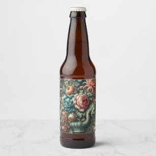 The Theatrics of Thirst – Gothic Floral Design Beer Bottle Label