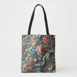 The Theatrics of Thirst – Gothic Floral Design Tote Bag