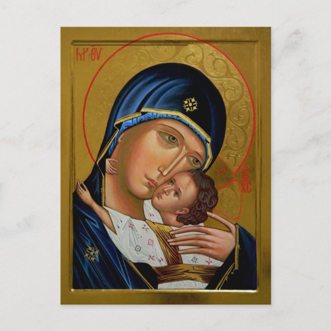 The Theotokos and Christ Child Orthodox Christian  Postcard (Front)