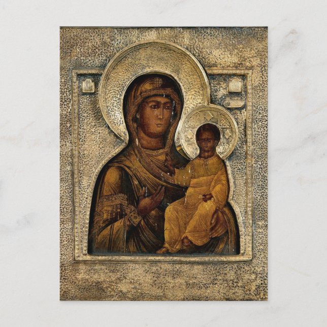 The Theotokos and Christ Child Orthodox Icon  Postcard (Front)