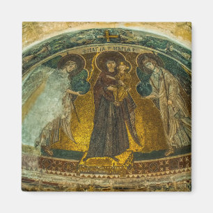 The Theotokos and Christ Child with Angels Icon Magnet