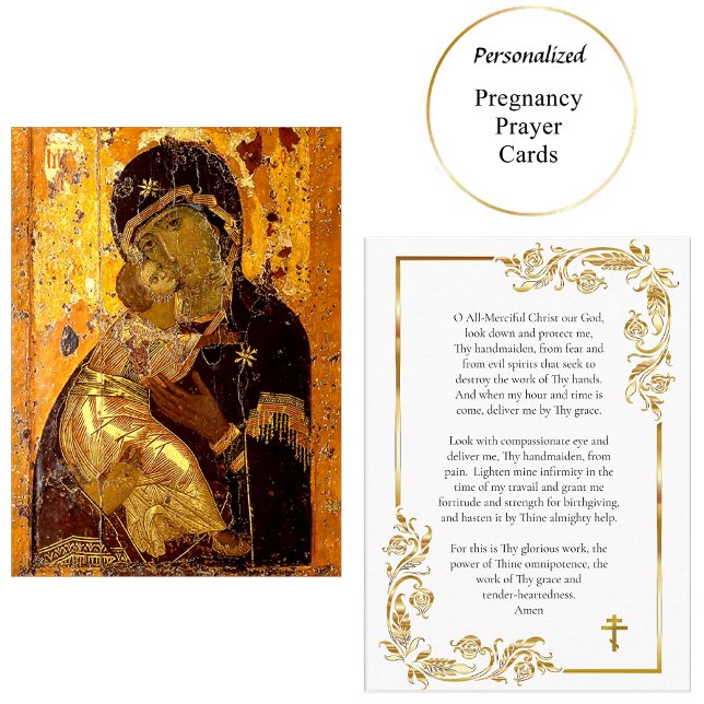 The Theotokos of Vladimir Pregnancy Prayer Card (Creator Uploaded)