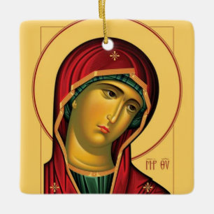 The Theotokos (Virgin Mary) Orthodox Icon Ceramic Ornament
