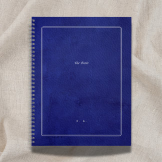 The Thesis | Indigo Leather & Silver Graduation Notebook