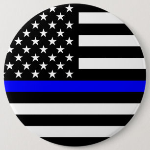 The Thin Blue Line American Flag Decor 6 Cm Round Badge