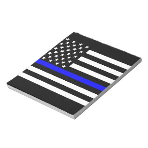 The Thin Blue Line American Flag Decor Notepad