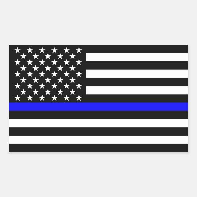 The Thin Blue Line American Flag Decor Rectangular Sticker (Front)