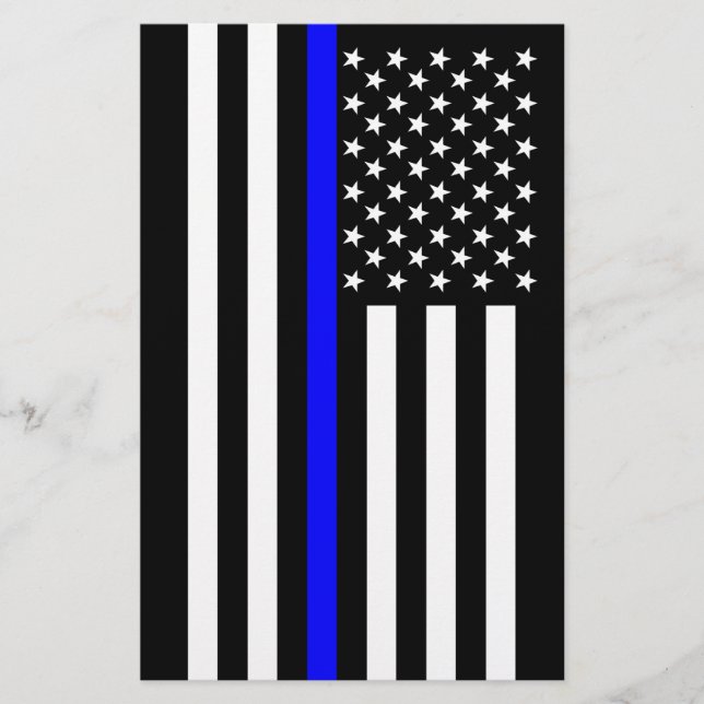 The Thin Blue Line American Flag Stationery (Front)