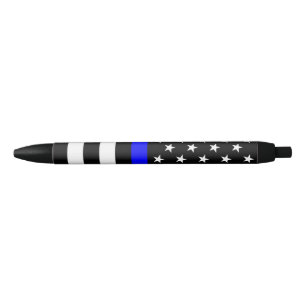 The Thin Blue Line Flag Black Ink Pen