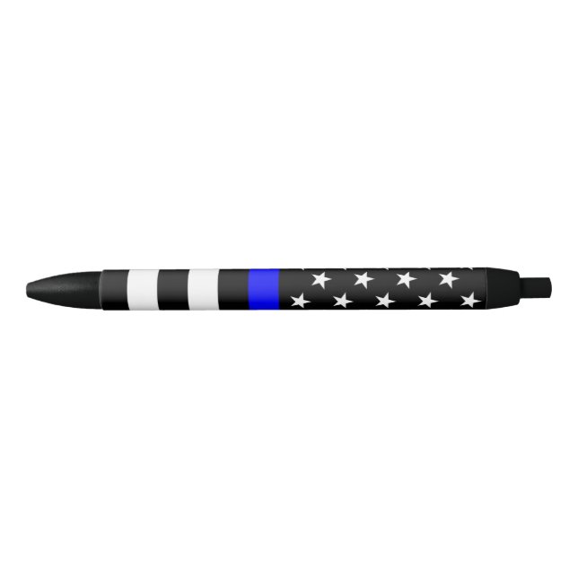 The Thin Blue Line Flag Black Ink Pen (Front)