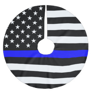 The Thin Blue Line Flag Brushed Polyester Tree Skirt