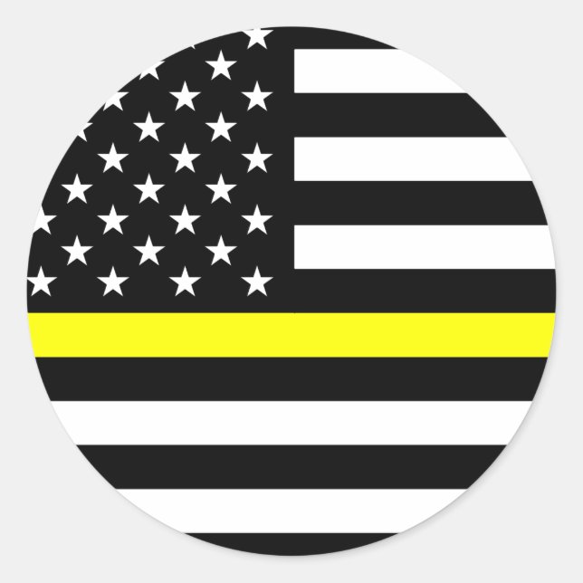 The Thin Gold Line Flag Classic Round Sticker (Front)