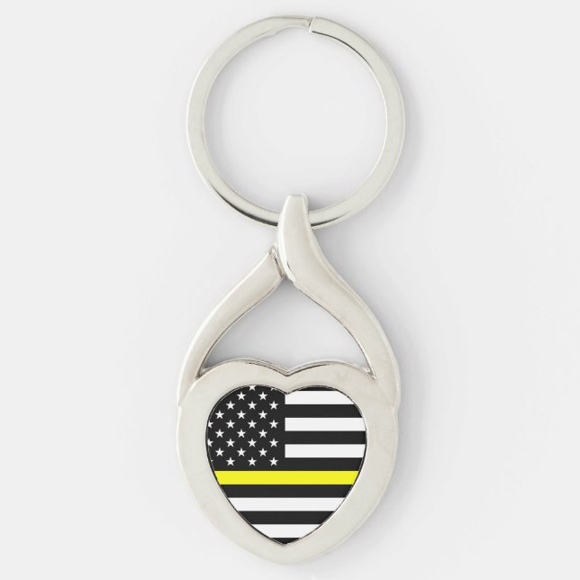 The Thin Gold Line Flag Key Ring (Front)