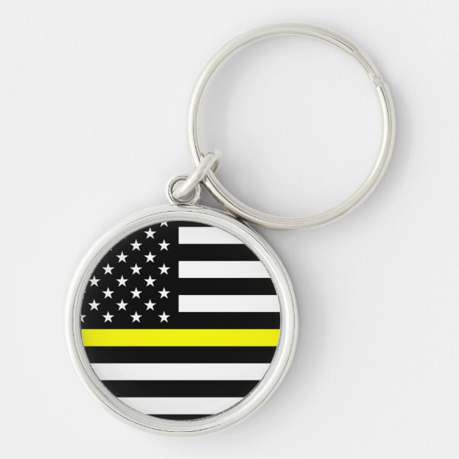 The Thin Gold Line Flag Key Ring (Front)