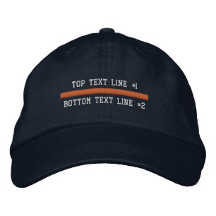 The Thin Orange Line Personalize 2 lines of text Embroidered Hat