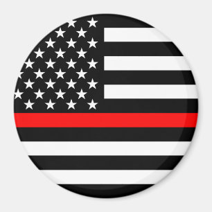 The Thin Red Line American Flag Decor Magnet