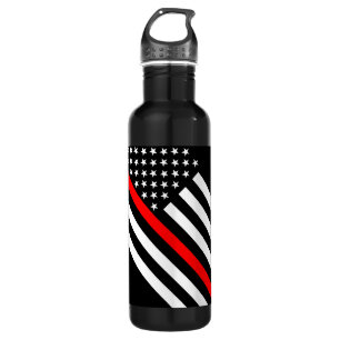 The Thin Red Line Black and White US flag 710 Ml Water Bottle