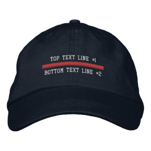 The Thin Red Line Personalise it 2 lines of text Embroidered Hat