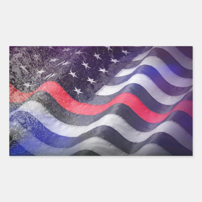 The Thin  Red Line Rectangular Sticker (Front)