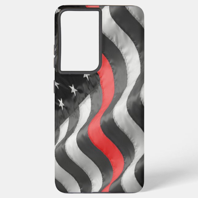 The Thin  Red Line Samsung Galaxy S21+ Case (Back)