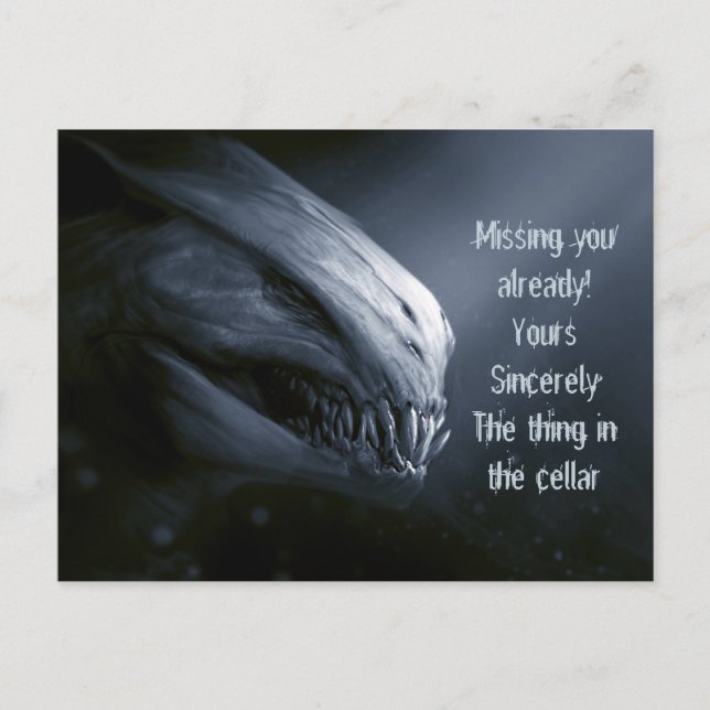 The Thing in the Celler Post Card (Front)