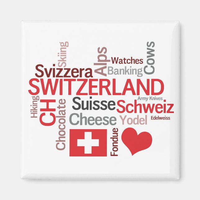 The Things I Love About Switzerland Magnet (Front)
