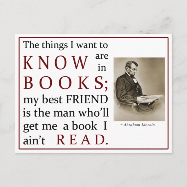 The Things I Want to Know are in Books Postcard (Front)