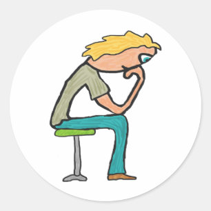 The Thinker Classic Round Sticker