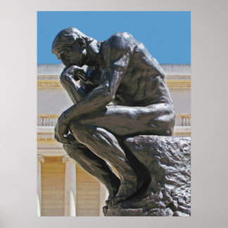 The Thinker photo painting Poster