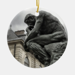 The Thinker Rodin Paris Sculpture Ceramic Tree Decoration