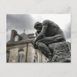 The Thinker Rodin Paris Sculpture Postcard
