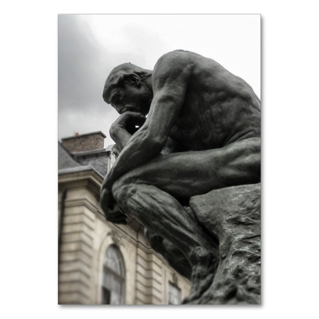 The Thinker Rodin Paris Sculpture Table Number (Front)
