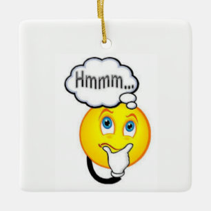 **THE THINKING EMOJI*** CHRISTMAS ORNAMENT