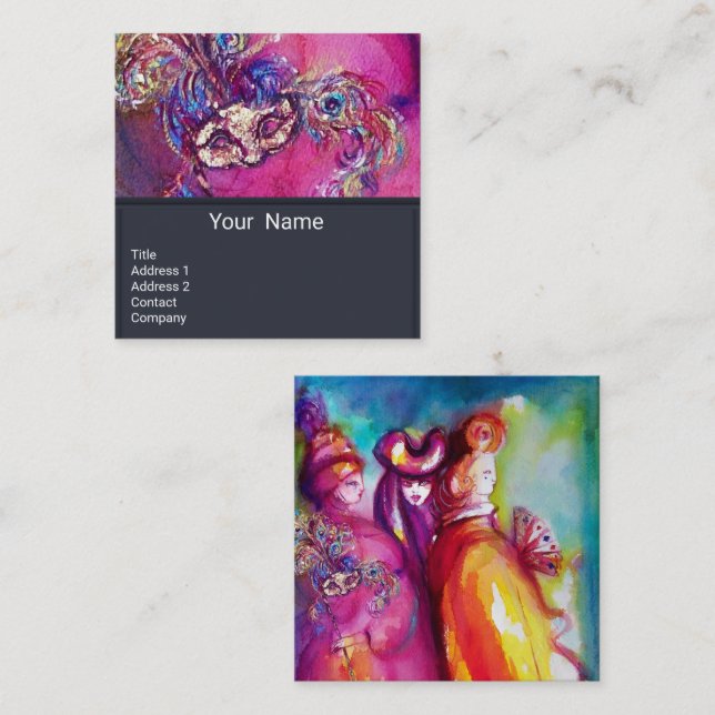THE THIRD MASK / Costume Designer ,Theatre Artist Square Business Card (Front/Back)