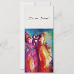 THE THIRD MASK purple red white champagne metallic Invitation