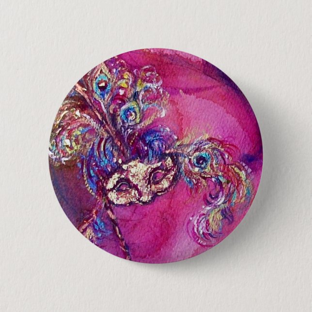 THE THIRD MASK - / Venetian Mardi Gras Masquerade 6 Cm Round Badge (Front)