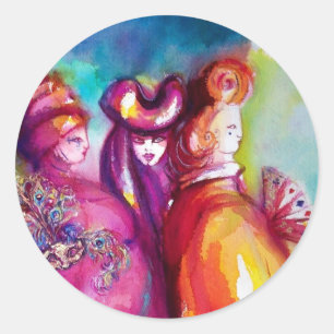 THE THIRD MASK/ Venetian Masquerade Classic Round Sticker